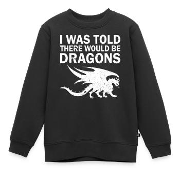 Drache Drachen Design Fabelwesen Phantasie - Kinder Premium Organic Sweatshirt - Schwarz - Vorne - AI Model Kid Female (0cm)