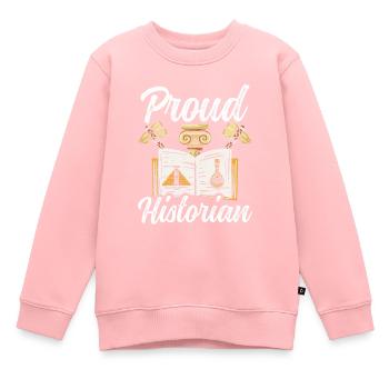 Fier historien Histoire - Sweat Premium enfant bio - rose - Devant - AI Model Kid Female (0cm)