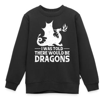 Drache Drachen Design Fabelwesen Phantasie - Kinder Premium Organic Sweatshirt - Schwarz - Vorne - AI Model Kid Female (0cm)