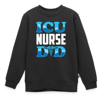 Infirmière en soins intensifs Papa Soins intensifs - Sweat Premium enfant bio - noir - Devant - AI Model Kid Female (0cm)