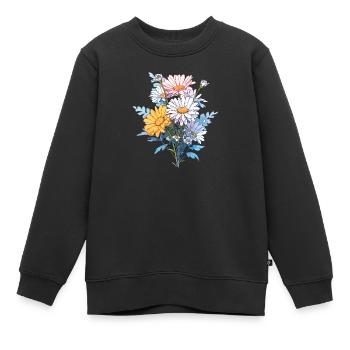 Blumen Gänseblümchen Liebhaber Vintage Blumen Humor Neuheit - Kinder Premium Organic Sweatshirt - Schwarz - Vorne - AI Model Kid Female (0cm)