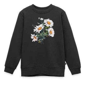 Gänseblümchen Liebhaber Blumen Vintage Neuheit Blumenstrauß Blumig - Kinder Premium Organic Sweatshirt - Schwarz - Vorne - AI Model Kid Female (0cm)