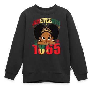 1865 Juneteenth Tag der Freiheit Tag der Emanzipation - Kinder Premium Organic Sweatshirt - Schwarz - Vorne - AI Model Kid Female (0cm)