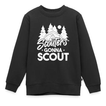 Pfadfinder Witzig - Kinder Premium Organic Sweatshirt - Schwarz - Vorne - AI Model Kid Female (0cm)