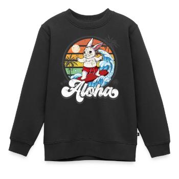 Aloha Hawaiian Hawaiian Surfer Surfing - Sweat Premium enfant bio - noir - Devant - AI Model Kid Female (0cm)