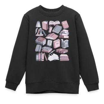 Livres - Sweat Premium enfant bio - noir - Devant - AI Model Kid Female (0cm)