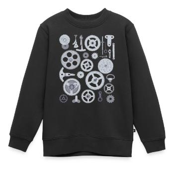 Uhr Einzelteile Uhrteile Zahnrad Mechanik Uhrwerk - Kinder Premium Organic Sweatshirt - Schwarz - Vorne - AI Model Kid Female (0cm)