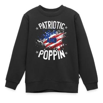Funny American Flag Quote - Kids Premium Organic Sweatshirt - black - Front - AI Model Kid Female (0cm)