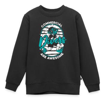 Plongeur plongeur commercial Plongée - Sweat Premium enfant bio - noir - Devant - AI Model Kid Female (0cm)