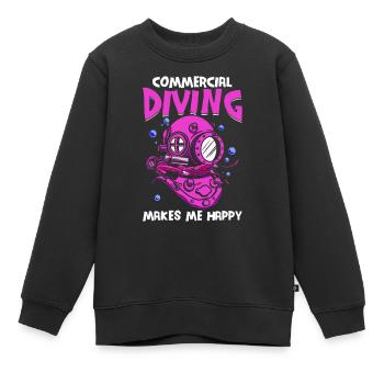 Plongeur plongeur commercial Plongée - Sweat Premium enfant bio - noir - Devant - AI Model Kid Female (0cm)