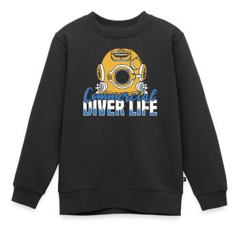 Plongeur plongeur commercial Plongée - Sweat Premium enfant bio - noir - Devant - AI Model Kid Female (0cm)