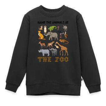 Zoo Motive /Zoo Tiere - Kinder Premium Organic Sweatshirt - Schwarz - Vorne - AI Model Kid Female (0cm)