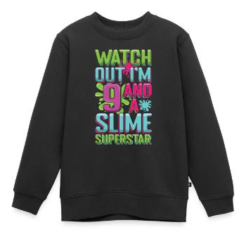 Alter 9 Jahre alt Kinder Schleim Liebhaber Genialer Schleim - Kinder Premium Organic Sweatshirt - Schwarz - Vorne - AI Model Kid Female (0cm)