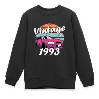 1993 - Jahrgang 1993 - Kinder Premium Organic Sweatshirt - Schwarz - Vorne - AI Model Kid Female (0cm)