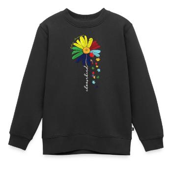 Wählen Sie Kind Autismus Bewusstsein Sonnenblume Mama - Kinder Premium Organic Sweatshirt - Schwarz - Vorne - AI Model Kid Female (0cm)