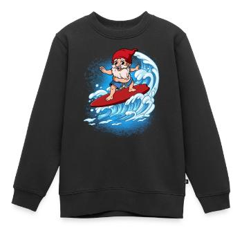 Wave surfers Surfers Surfers - Kids Premium Organic Sweatshirt - black - Front - AI Model Kid Female (0cm)