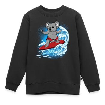 Wave surfers Surfers Surfers - Kids Premium Organic Sweatshirt - black - Front - AI Model Kid Female (0cm)