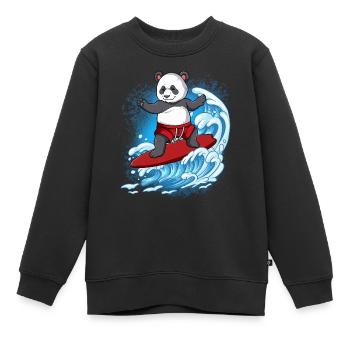Wave surfers Surfers Surfers - Kids Premium Organic Sweatshirt - black - Front - AI Model Kid Female (0cm)