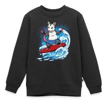 Wave surfers Surfers Surfers - Kids Premium Organic Sweatshirt - black - Front - AI Model Kid Female (0cm)
