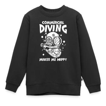 Plongeurs Happy Commercial Diving - Sweat Premium enfant bio - noir - Devant - AI Model Kid Female (0cm)