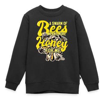 Un essaim d’abeilles Abeilles mellifères Apiculture - Sweat Premium enfant bio - noir - Devant - AI Model Kid Female (0cm)
