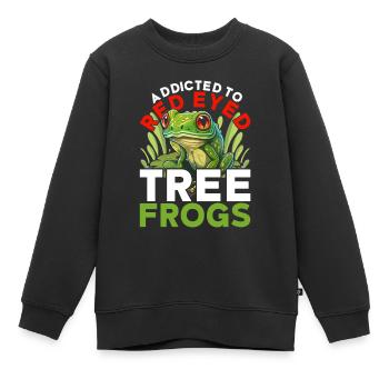 Rainette aux yeux rouges accro aux rainettes aux yeux rouges - Sweat Premium enfant bio - noir - Devant - AI Model Kid Female (0cm)