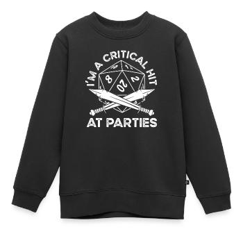 Ich Bin Ein Kritischer Hit Auf Partys - Kinder Premium Organic Sweatshirt - Schwarz - Vorne - AI Model Kid Female (0cm)