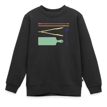 Outils de soufflage de verre souffleurs de verre - Sweat Premium enfant bio - noir - Devant - AI Model Kid Female (0cm)