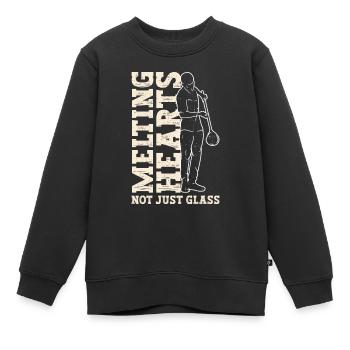 Melting Hearts - Pas seulement le verre - Soufflage de verre - Sweat Premium enfant bio - noir - Devant - AI Model Kid Female (0cm)