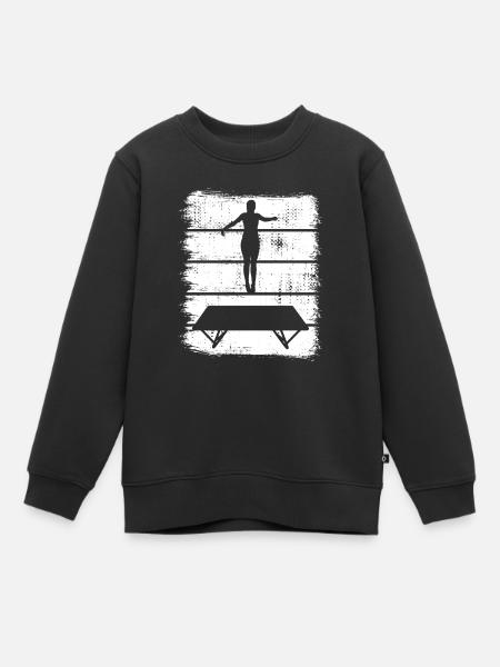 Dessin de trampoline - Sweat Premium enfant bio - noir