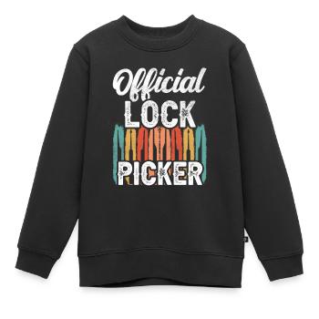 Official Lock Cracker Lock Picker Lock - Kids Premium Organic Sweatshirt - black - Front - AI Model Kid Female (0cm)
