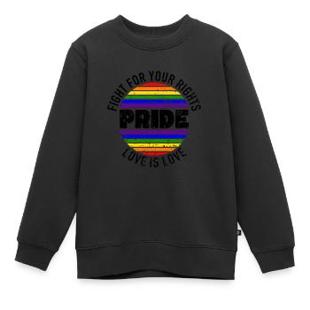 Fierté LGBT amour gagne, nous sommes queer et fiers - Sweat Premium enfant bio - noir - Devant - AI Model Kid Female (0cm)
