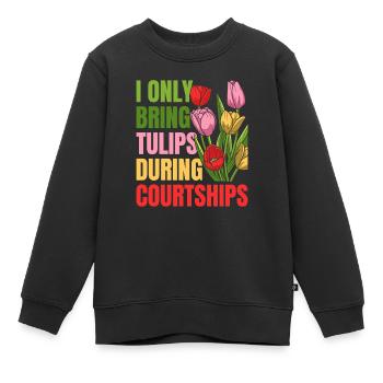 Tulipes Tulipes - Sweat Premium enfant bio - noir - Devant - AI Model Kid Female (0cm)