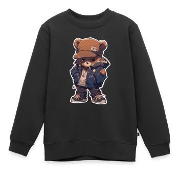 Bear Brown Bear Bear Bear Head Bear Baby - Kids Premium Organic Sweatshirt - black - Front - AI Model Kid Female (0cm)