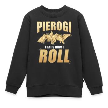 Boulettes Pierogi - Sweat Premium enfant bio - noir - Devant - AI Model Kid Female (0cm)