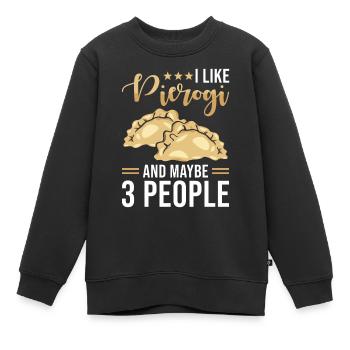 Boulettes Pierogi - Sweat Premium enfant bio - noir - Devant - AI Model Kid Female (0cm)