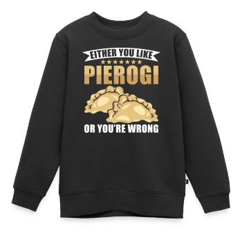 Boulettes Pierogi - Sweat Premium enfant bio - noir - Devant - AI Model Kid Female (0cm)