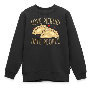 Boulettes Pierogi - Sweat Premium enfant bio - noir - Devant - AI Model Kid Female (0cm)