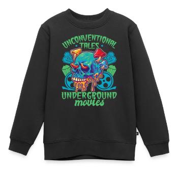Film underground, Cinéma indépendant, Horreur - Sweat Premium enfant bio - noir - Devant - AI Model Kid Female (0cm)