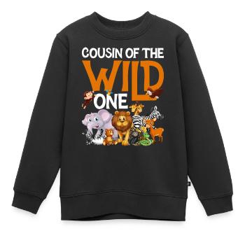 Safari Wildlife Afrika die großen 5 Zoologie - Kinder Premium Organic Sweatshirt - Schwarz - Vorne - AI Model Kid Female (0cm)