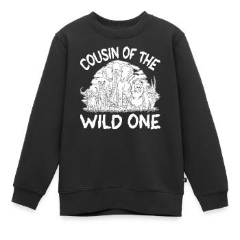 Safari Wildlife Afrika die großen 5 Zoologie - Kinder Premium Organic Sweatshirt - Schwarz - Vorne - AI Model Kid Female (0cm)