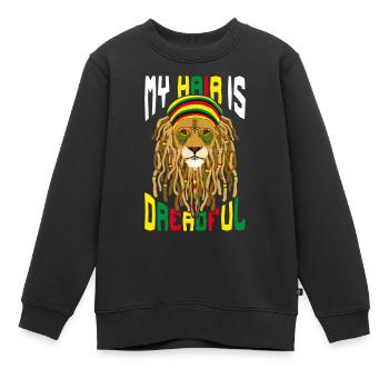 Rastafari Rastafarian Rasta - Sweat Premium enfant bio - noir - Devant - AI Model Kid Female (0cm)