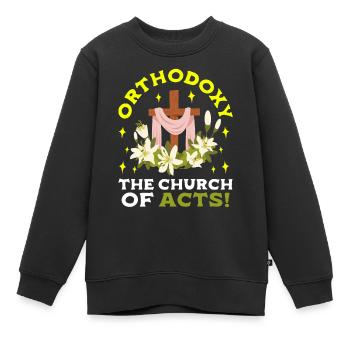 Orthodoxe - Sweat Premium enfant bio - noir - Devant - AI Model Kid Female (0cm)