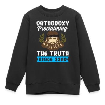 Orthodoxe - Sweat Premium enfant bio - noir - Devant - AI Model Kid Female (0cm)