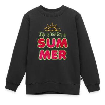 Watermelon - Kids Premium Organic Sweatshirt - black - Front - AI Model Kid Female (0cm)