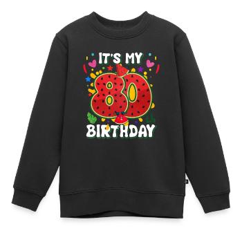 80e anniversaire de la pastèque - Sweat Premium enfant bio - noir - Devant - AI Model Kid Female (0cm)