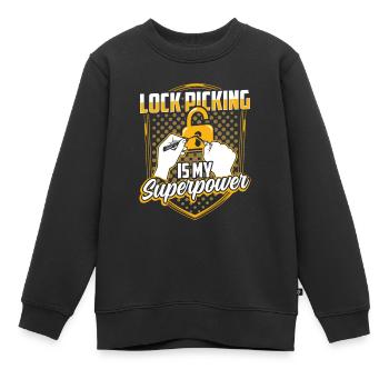 Lock Picking Ist Meine Superkraft Schloss Knacken - Kinder Premium Organic Sweatshirt - Schwarz - Vorne - AI Model Kid Female (0cm)
