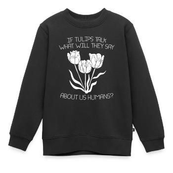 Tulipes Tulipes - Sweat Premium enfant bio - noir - Devant - AI Model Kid Female (0cm)