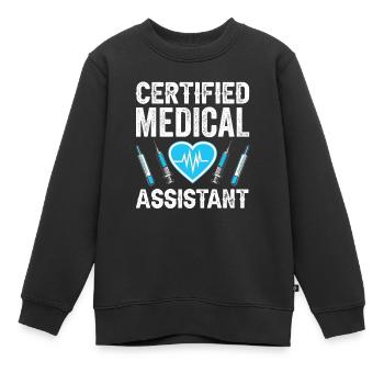 Assistant médical Profession Médicale - Sweat Premium enfant bio - noir - Devant - AI Model Kid Female (0cm)