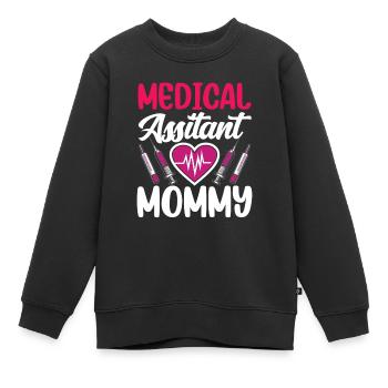 Assistante médicale Maman Profession médicale - Sweat Premium enfant bio - noir - Devant - AI Model Kid Female (0cm)